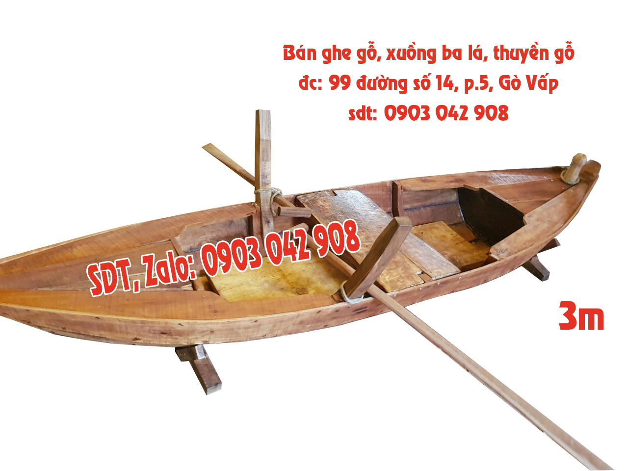 Hình ảnh bán thuyền gỗ dài 3m